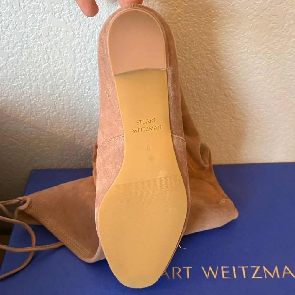 Stuart Weitzman Over-the-Knee Suede Boots in Dusty tan Taupe